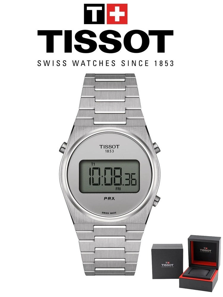 Tissot Digital Quartz Silver Dial Silver Steel Strap Watch for Men - T137.463.11.030.00