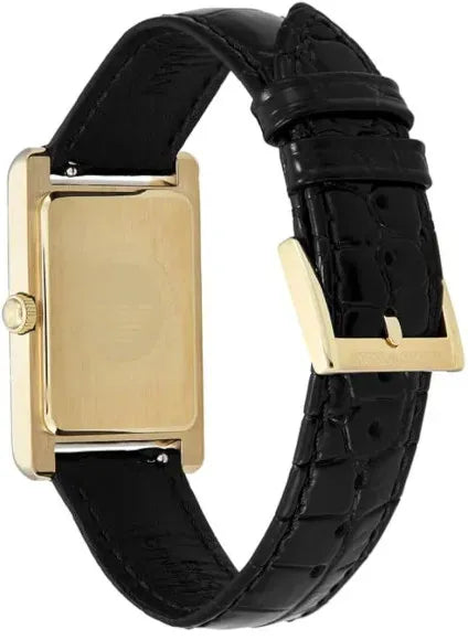 Emporio Armani Gino Black Dial Black Leather Strap Watch for Men - AR11666