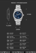 Emporio Armani Frederico Analog Blue Dial Silver Steel Strap Watch for Men - AR11620