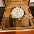 Tory Burch Collins Quartz White Dial Brown Leather Strap Watch for Women - TBW1304