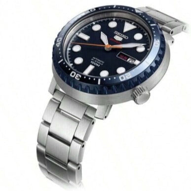 Seiko 5 Sports Automatic Blue Dial Silver Steel Strap Watch for Men - SRPC63J1