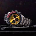 Seiko Prospex Solar Chronograph 1969 Re-interpretation Orange Dial Silver Steel Strap Watch for Men - SSC947