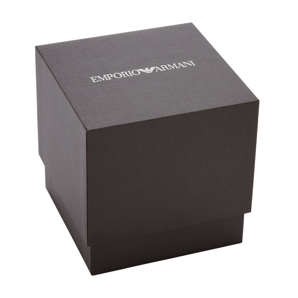 Emporio Armani Sea Explorer Turquoise Blue Dial Black Steel Strap Watch for Men - AR60084