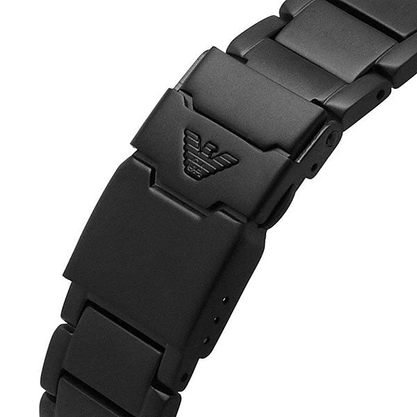 Emporio Armani World Explorer Black Dial Black Steel Strap Watch for Men - AR11398