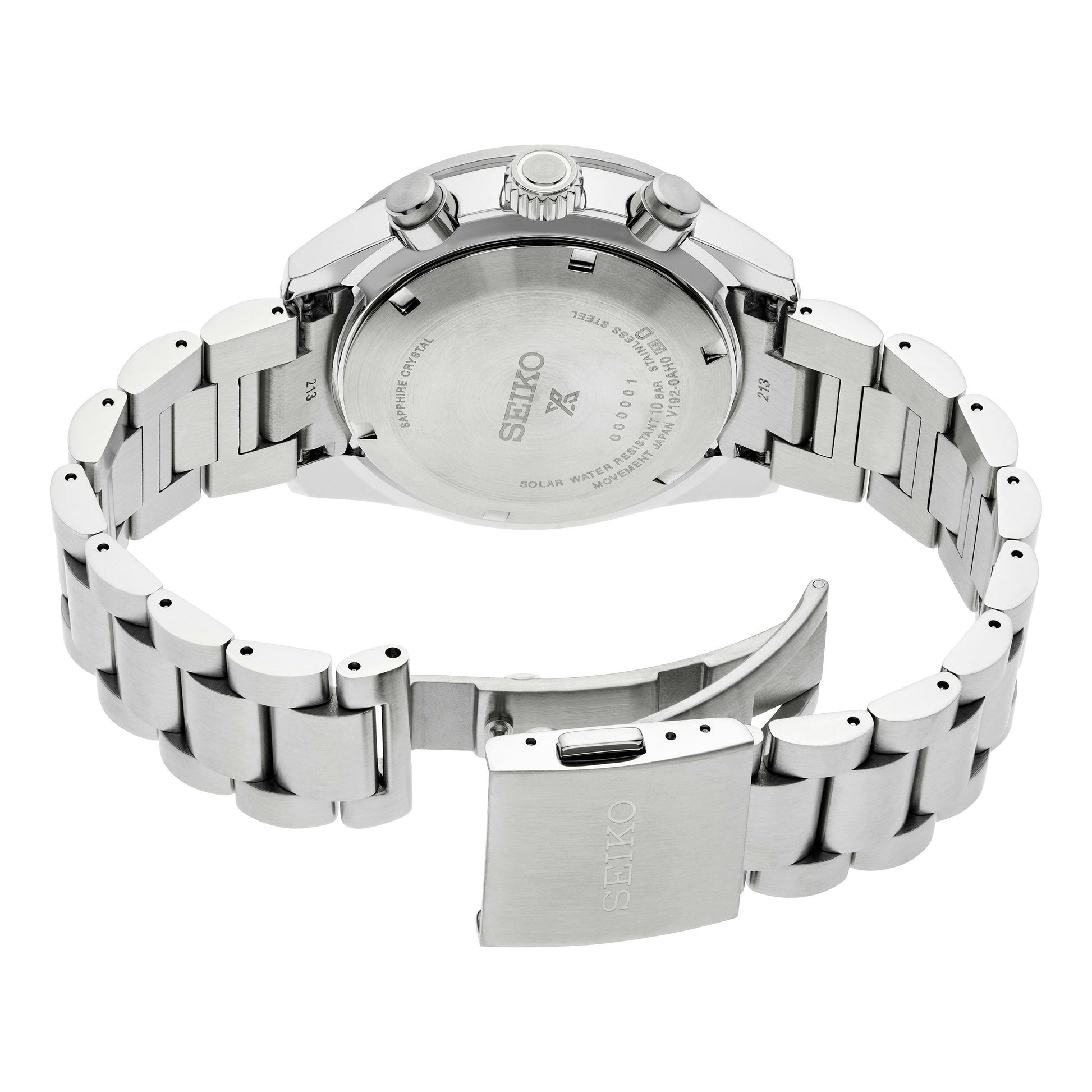 Seiko Prospex Speedtimer Solar Chronograph Grey Dial Silver Steel Strap Watch for Men - SSC939