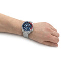Seiko Prospex PADI Special Edition Automatic Blue Dial Silver Steel Strap Watch for Men - SRPE99
