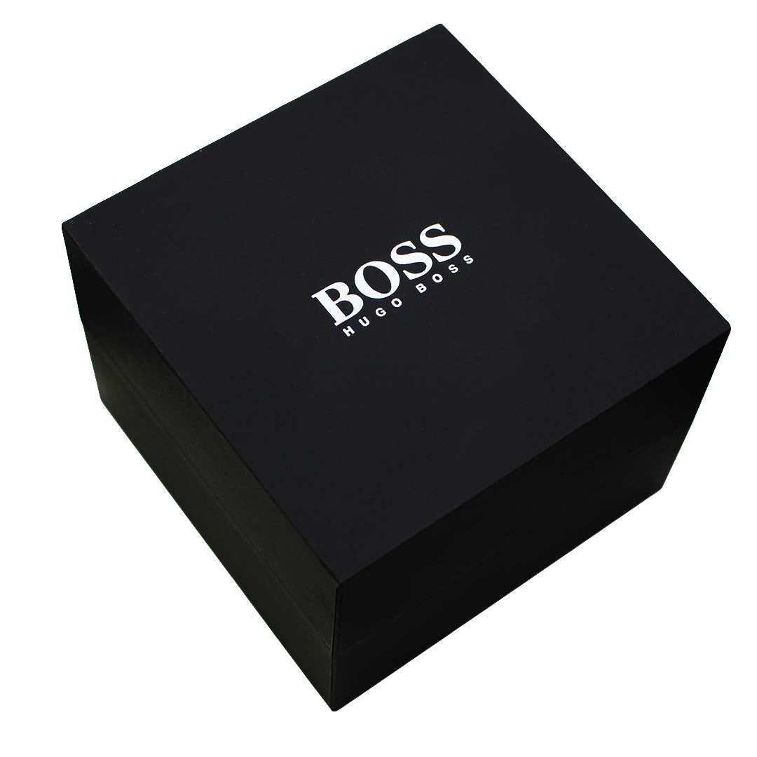 Hugo Boss Cloud Chronograph Grey Dial Black Leather Strap Watch for Men - 1514014