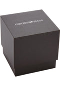 Emporio Armani Classic Crystals Silver Dial Black Leather Strap Watch for Women - AR11660