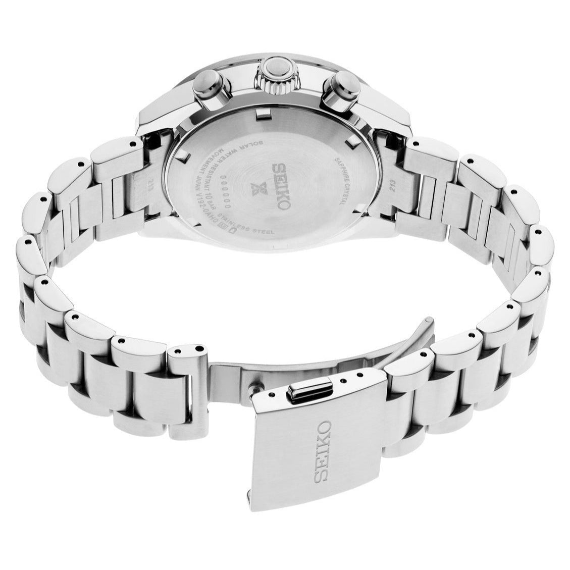 Seiko Prospex Speedtimer Solar Chronograph Blue Dial Silver Steel Strap Watch for Men - SSC913