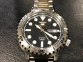 Seiko 5 Sports Automatic Black Dial Silver Steel Strap Watch for Men - SRPC61J1
