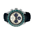 Seiko Prospex Speedtimer Solar Chronograph Ivory Dial Black Leather Strap Watch for Men - SSC943