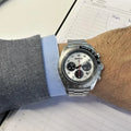 Seiko Prospex Speedtimer Solar Chronograph Silver Dial Silver Steel Strap Watch for Men - SSC911