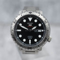 Seiko 5 Sports Automatic Black Dial Silver Steel Strap Watch for Men - SRPC61J1