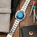 Seiko Prospex US Special Edition Automatic Blue Dial Silver Steel Strap Watch for Men - SRPH59