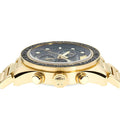 Versace Greca Dome Chronograph Black Dial Gold Steel Strap Watch for Men - VE6K00523
