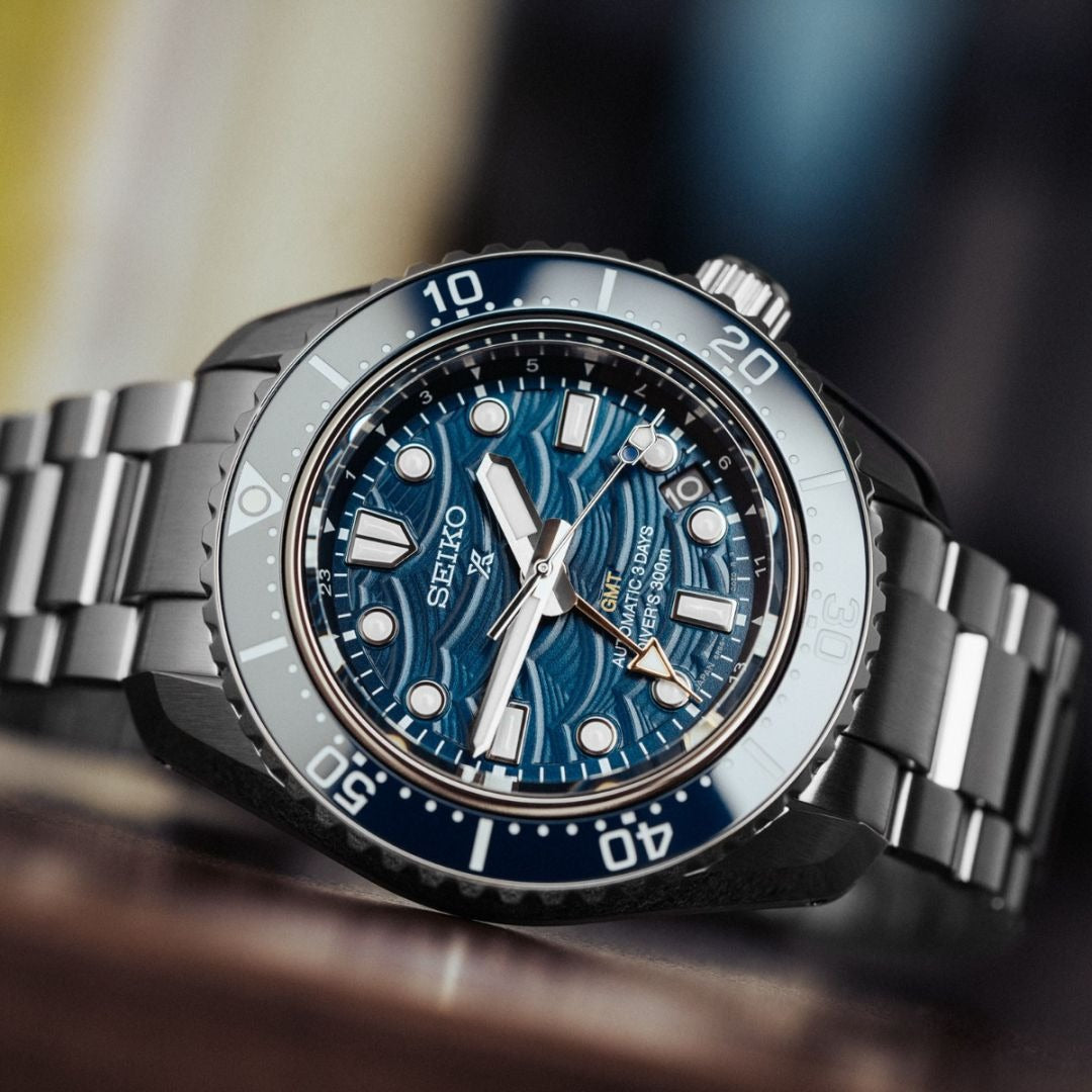 Seiko Prospex Marinemaster Automatic Scuba Divers Blue Dial Silver Steel Strap Watch for Men - SPB187J1