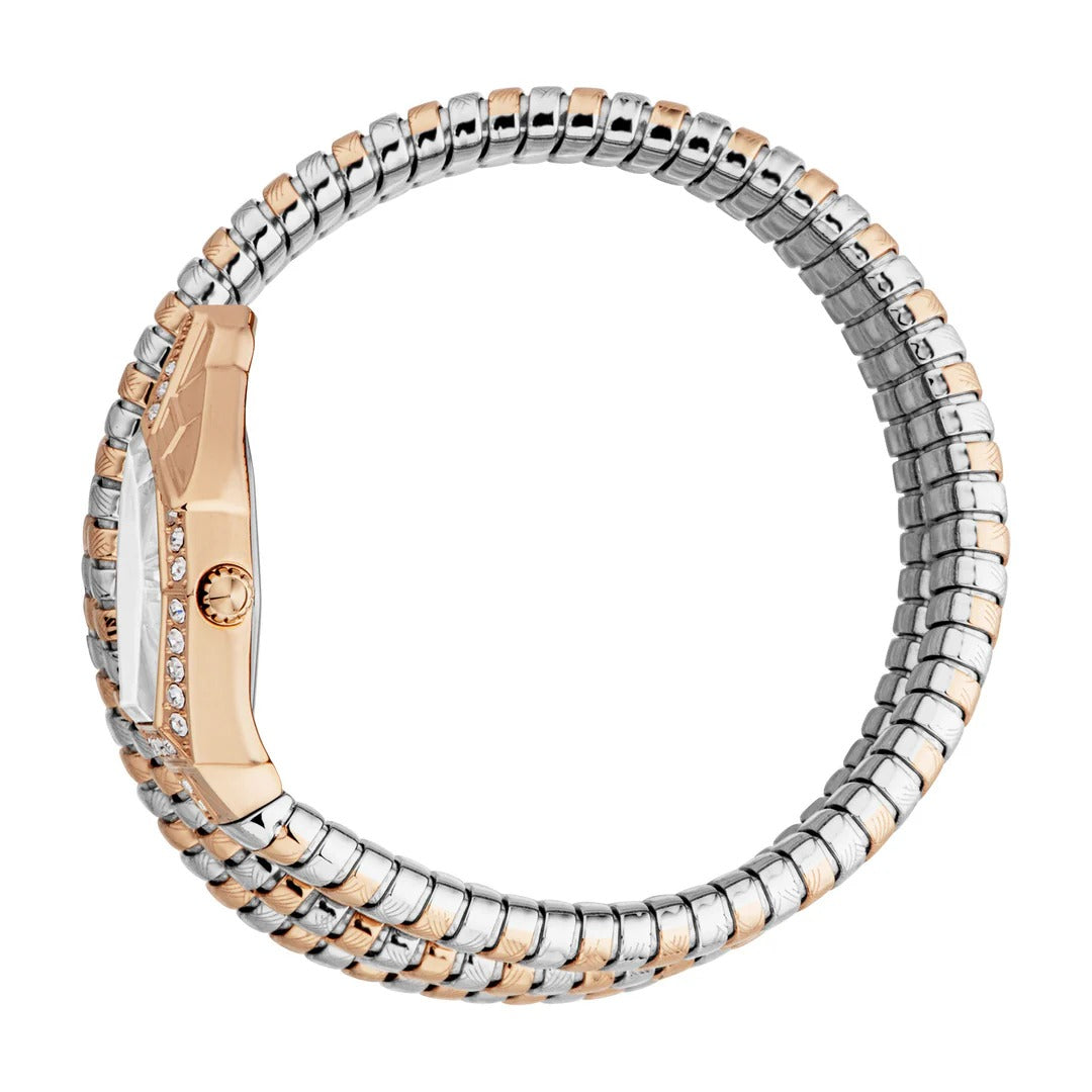 Just Cavalli Mesmerizing White Dial Two Tone Steel Strap Watch for Women - JC1L304M0075