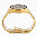 Versace Greca Dome Chronograph Black Dial Gold Steel Strap Watch for Men - VE6K00523