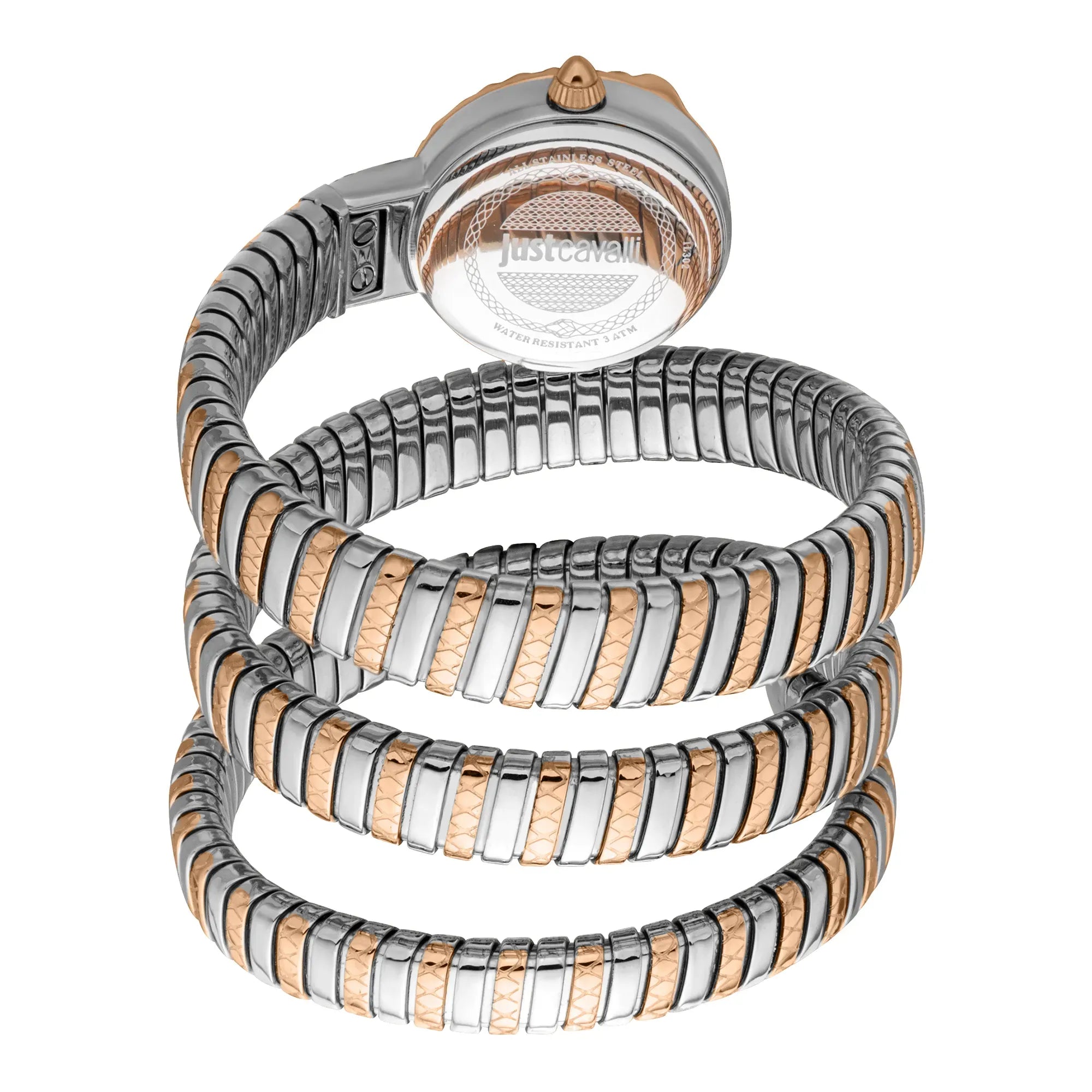 Just Cavalli Enchanting Silver Dial Two Tone Steel Strap Watch for Women - JC1L302M0065