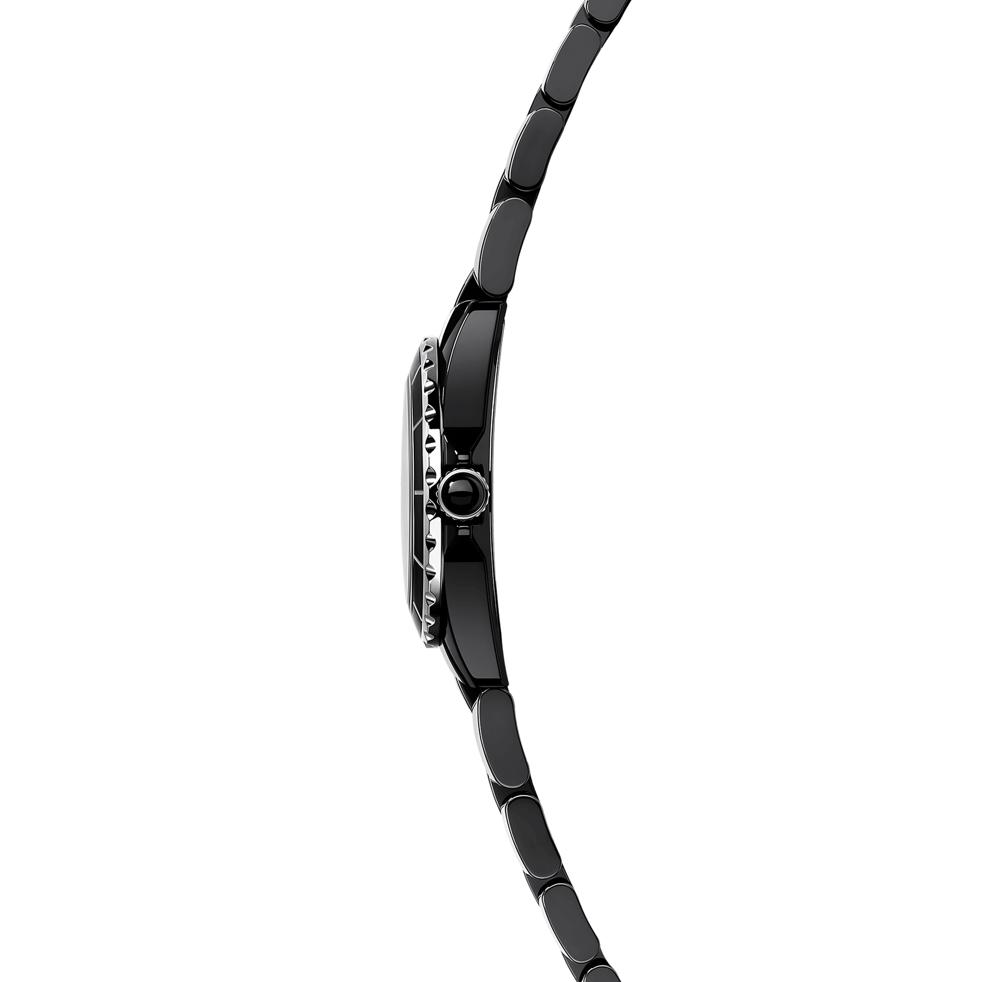 Chanel J12 Diamonds Black Dial Black Steel Strap Watch for Women - J12 H2569