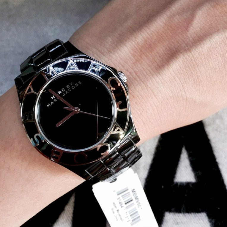 Marc Jacobs Black Dial Black Ceramic Strap Watch for Women - MBM9501