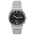 Salvatore Ferragamo Sapphire Chrono Black Dial Silver Steel Strap Watch for Men - SFME00321