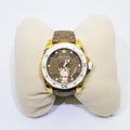 Gucci Dive Doraemon Brown Dial Brown Leather Strap Watch For Men - YA136334