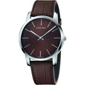 Calvin Klein City Brown Dial Brown Leather Strap Watch for Men - K2G211GK