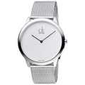 Calvin Klein Minimal White Dial Silver Mesh Bracelet Watch for Men - K3M2112Y