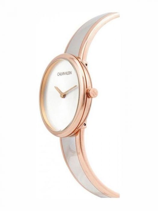 Calvin Klein Seduce Silver Dial Two Tone Steel Strap Watch for Women - K4E2N61Y