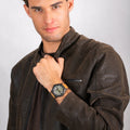 Armani Exchange Hampton Chronograph Green Dial Brown Leather Strap Watch For Men - AX2412