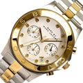 Marc Jacobs Blade Chronograph Silver Dial Two Tone Steel Strap Watch for Women - MBM3177