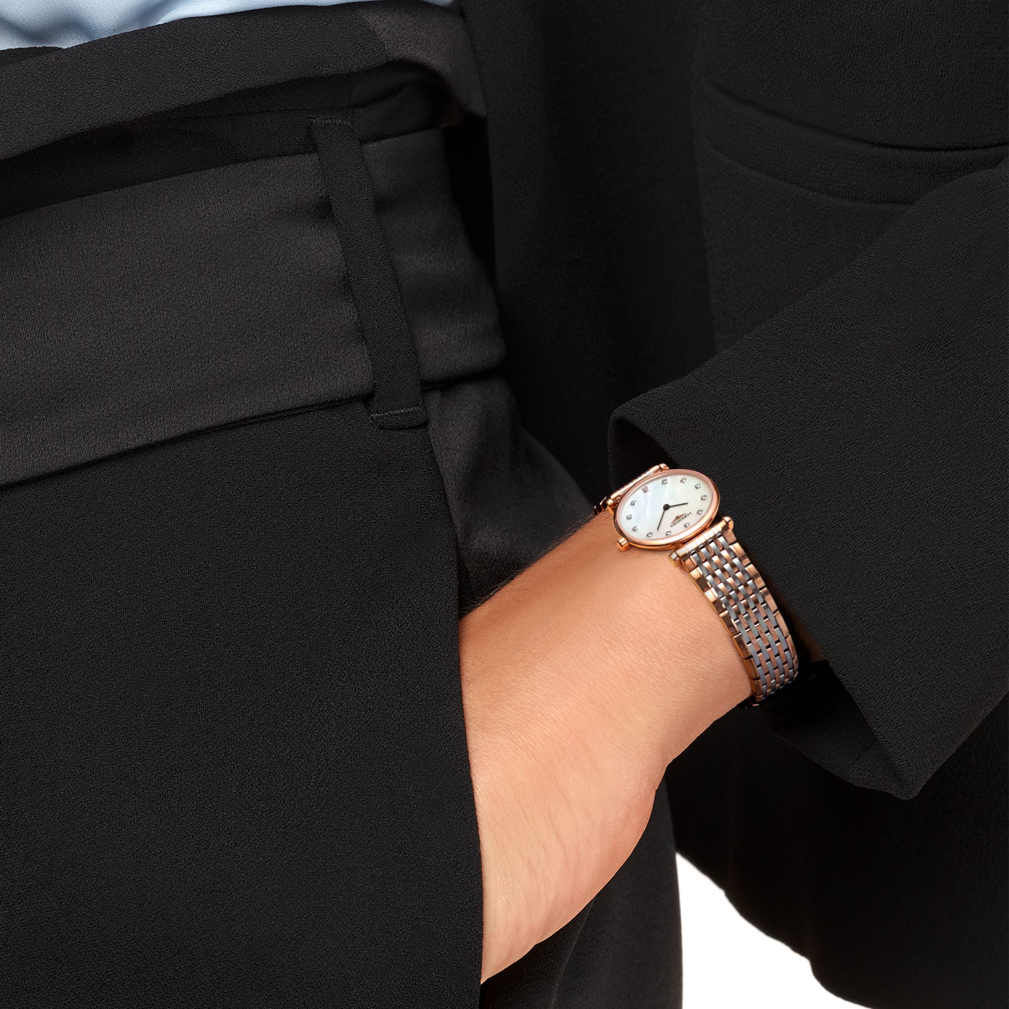 Longines La Grande Classique De Longines Diamonds Mother of Pearl Dial Two Tone Mesh Bracelet  Watch for Women - L4.209.1.97.7