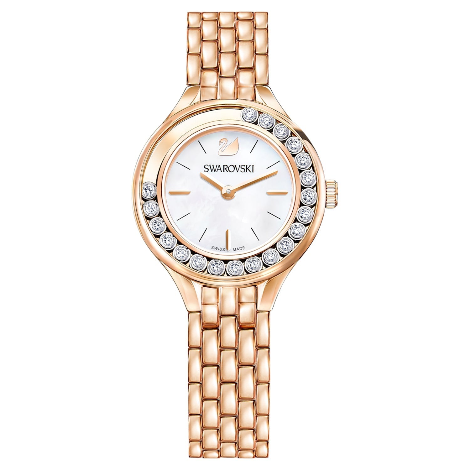 Swarovski Lovely Crystals Mother of Pearl Dial Rose Gold Steel Strap Watch for Women - 5261496