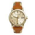 Burberry The City Gold Dial Brown Leather Strap Watch for Women - BU9133