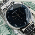 Emporio Armani Beta Chronograph Black Dial Steel Strap Watch For Men - AR1863