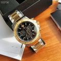 Movado Series 800 Chronograph Black Dial Two Tone Steel Strap Watch For Men - 2600138