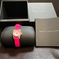Marc Jacobs Henry White Dial Pink Leather Strap Watch for Women - MBM1237