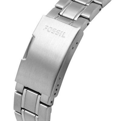 Fossil Garrett Chronograph Blue Dial Silver Steel Strap Watch for Men - FS5623