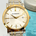 Burberry Heritage White Dial Two Tone Stainless Steel Strap Watch for Men - BU1358