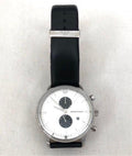 Emporio Armani Gianni White Dial Black Leather Strap Watch For Men - AR0385