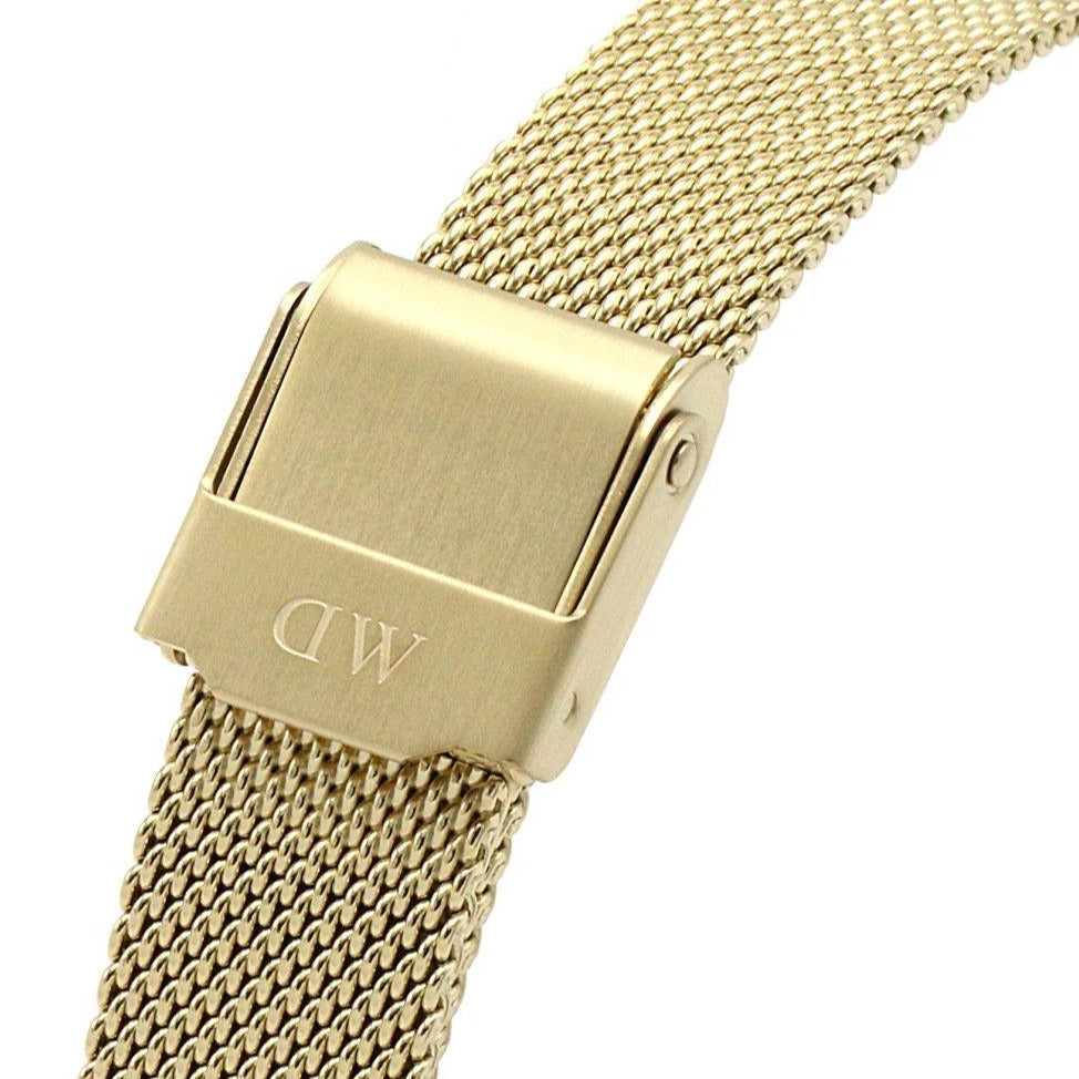 Daniel Wellington Classic Petite Evergold Black Dial Gold Mesh Bracelet Watch For Women - DW00100349