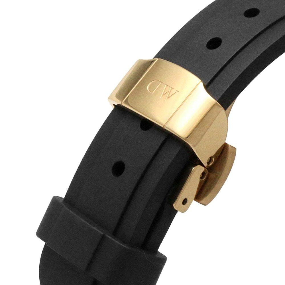 Daniel Wellington Iconic Motion Black Dial Black Rubber Strap Watch For Men - DW00100425