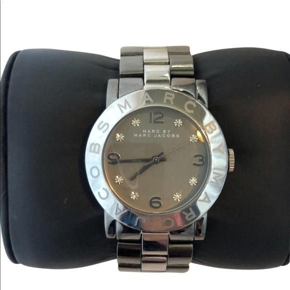 Marc Jacobs Amy Grey Dial Grey Steel Strap Watch for Women - MBM3196