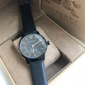 Burberry The Classic Black Dial Black Leather Strap Watch for Men - BU10003
