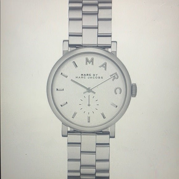 Marc Jacobs Baker Grey Dial Silver Steel Strap Watch for Women - MBM8630