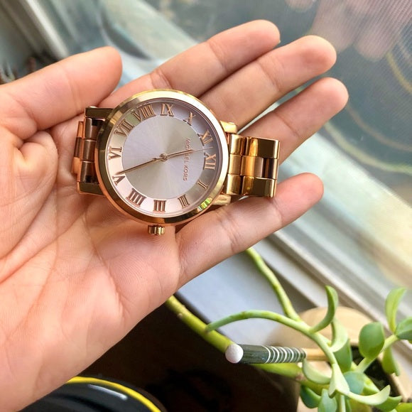Michael Kors Norie Gold Dial Two Tone Steel Strap Watch for Women - MK3586