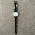 Burberry The City White Dial Black Haymarket Leather Strap Watch for Women - BU9150