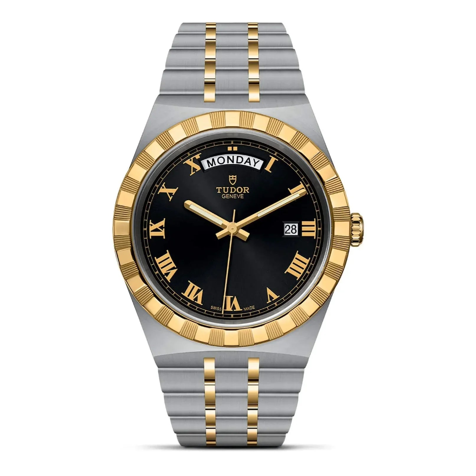 Tudor Royal Automatic Black Dial Two Tone Steel Strap Watch for Men - M28603-0003