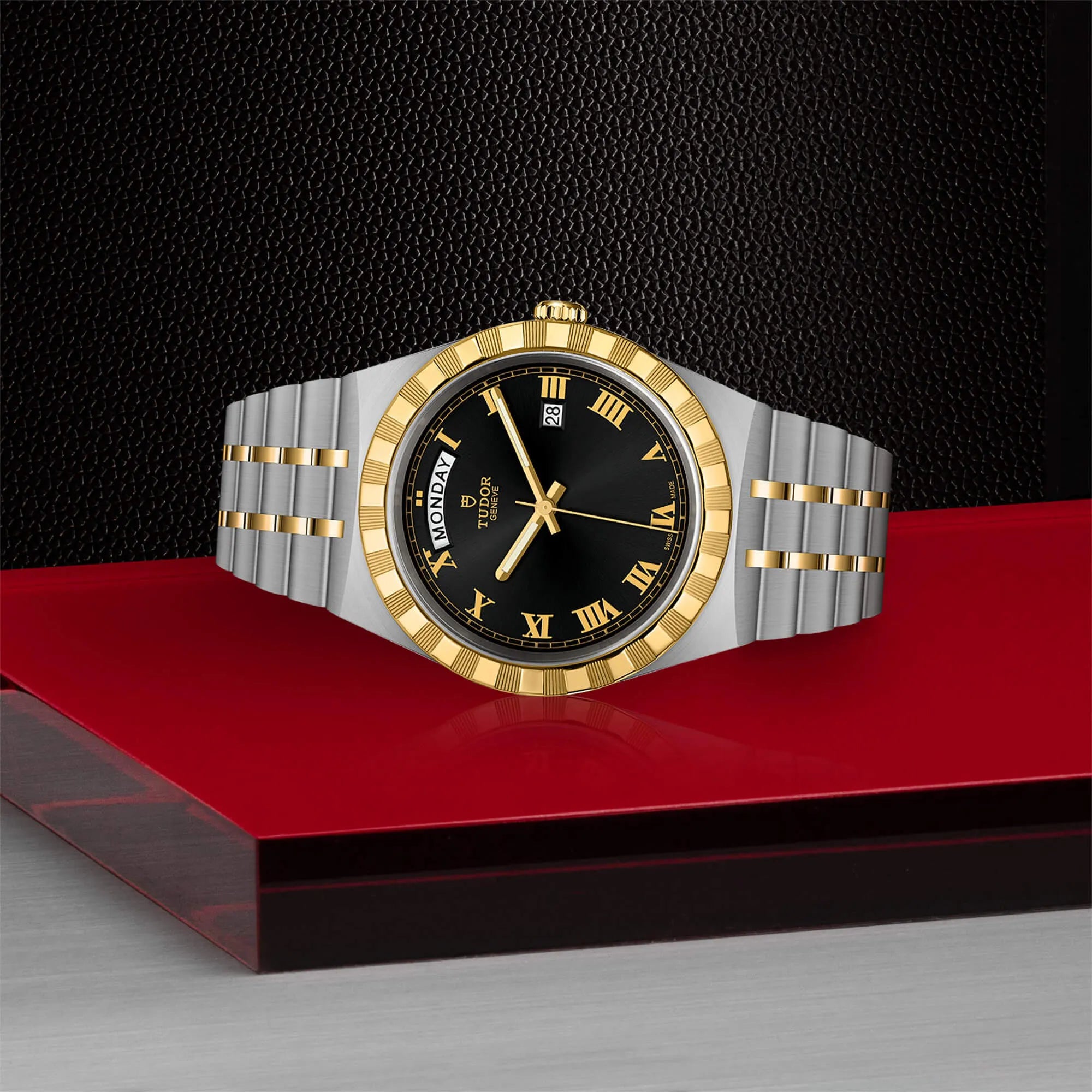 Tudor Royal Automatic Black Dial Two Tone Steel Strap Watch for Men - M28603-0003